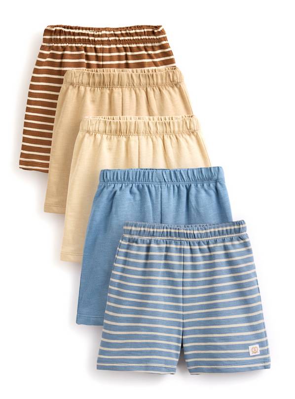 Plain & Stripe Shorts 5 Pack 12-18 months
